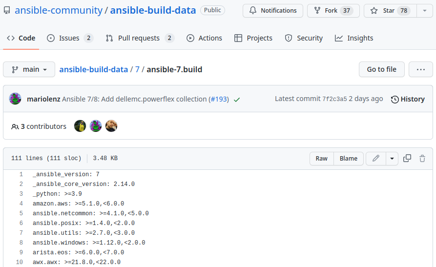 ansible build data